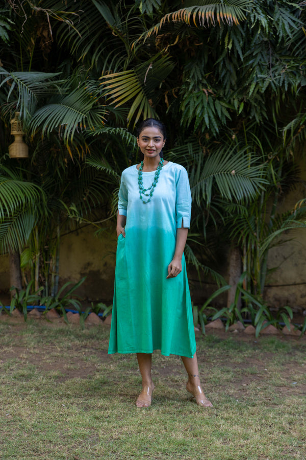 Long Ombre Dress - Green