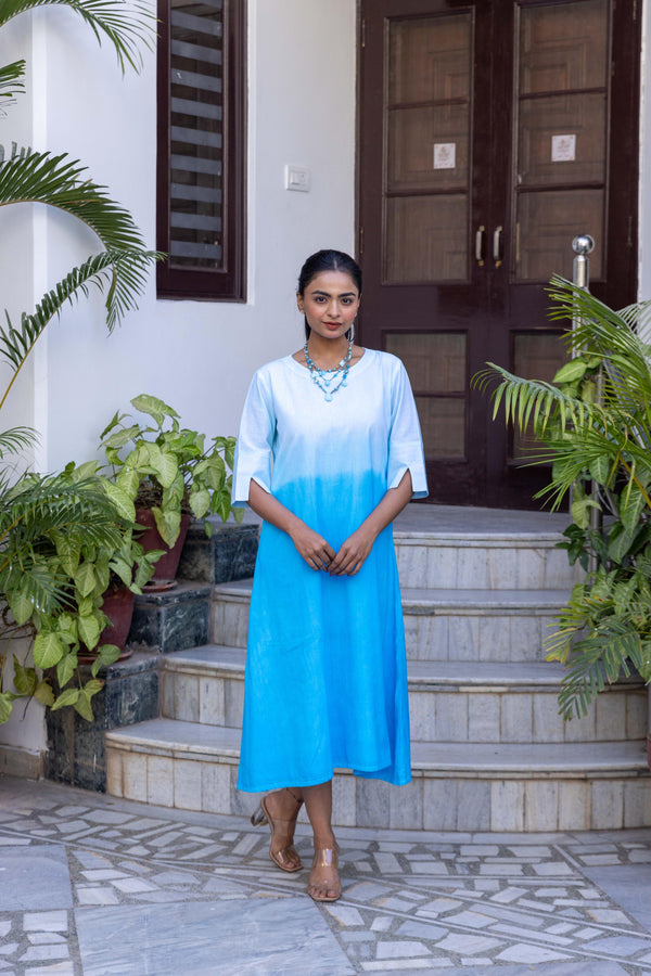 Long Ombre Dress - Turquoise