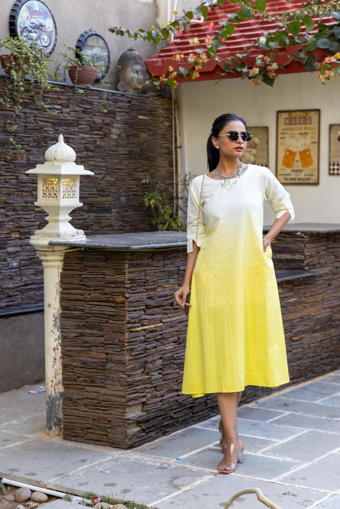 yellow ombre dress Long Ombre Dress