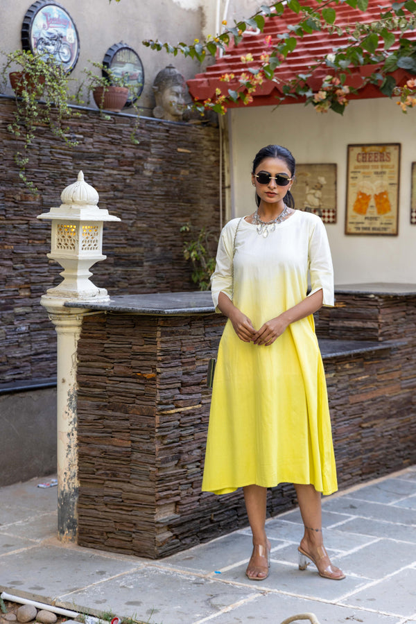 Long Ombre Dress - Yellow