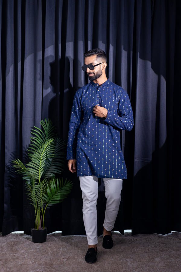 Cotton Lurex Dobby Men'S Kurta