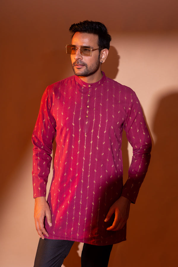 Cotton Lurex Dobby Men'S Kurta