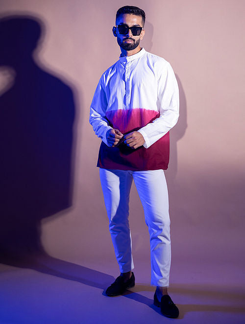 Cotton Ombre Kurta - Wine