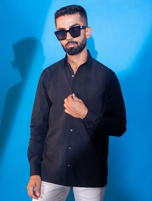 Semi-Formal Fine Twill Shirt - Black