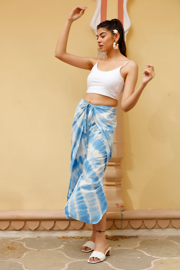 Tie & Dye Wrap Pants (Blue)