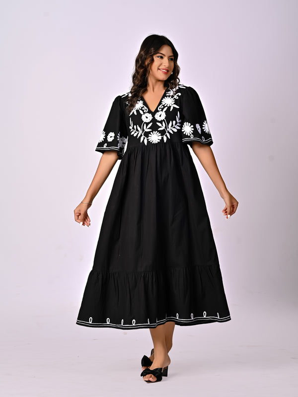 Women Long Embroidery  Dress
