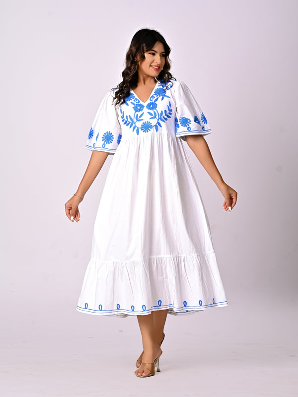 Women Long Embroidery  Dress