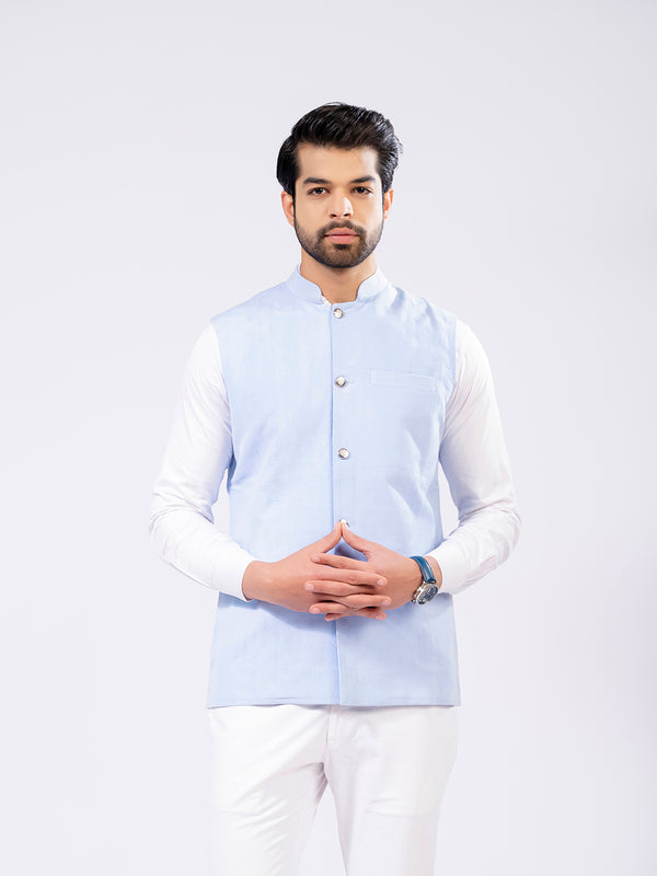 Cotton dobby Nehru jacket