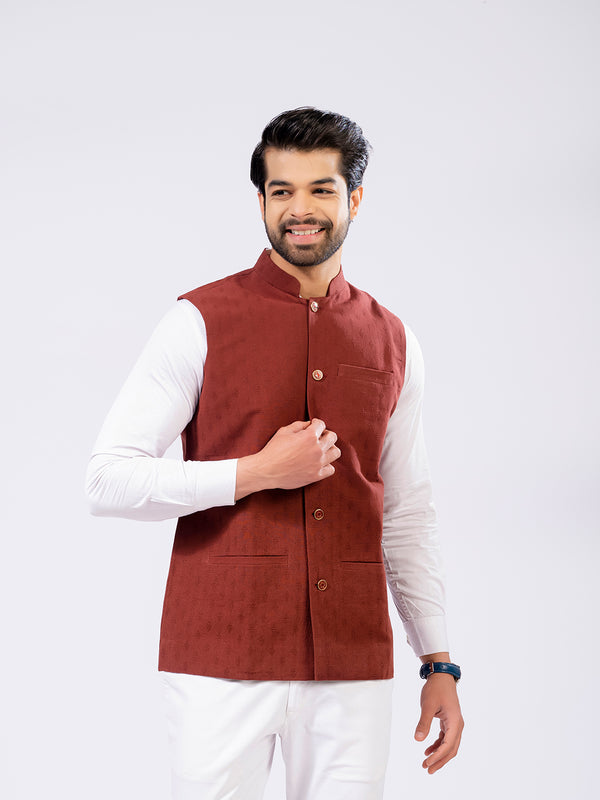 Cotton dobby Nehru jacket