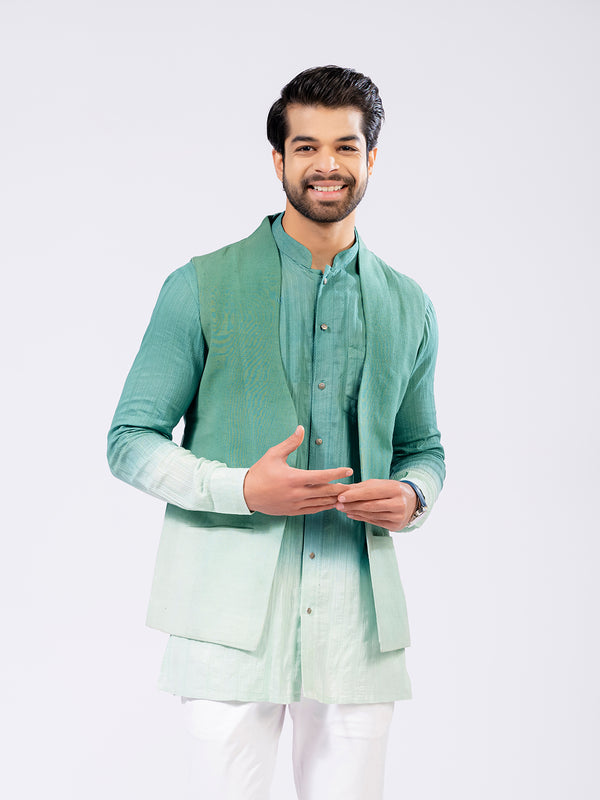 Ombre Kurta With Jacket set