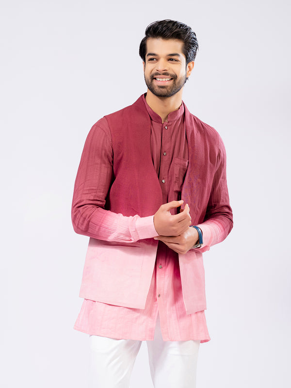 Ombre Kurta With Jacket set