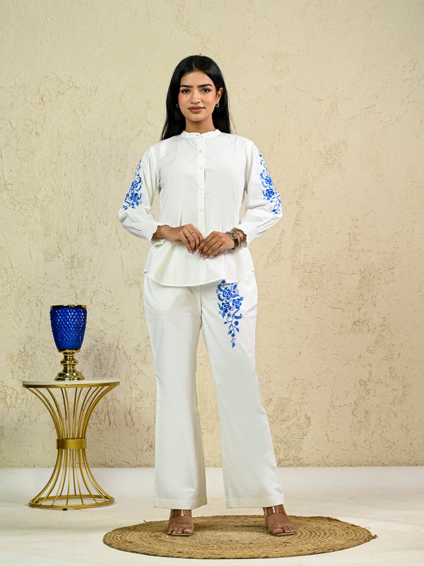 Embroidered co-ord set with pant