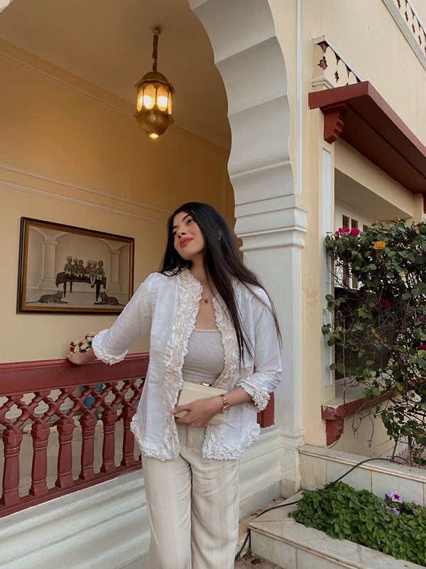 Shaina Ahuja In Silk Dupion Ruffle Jacket