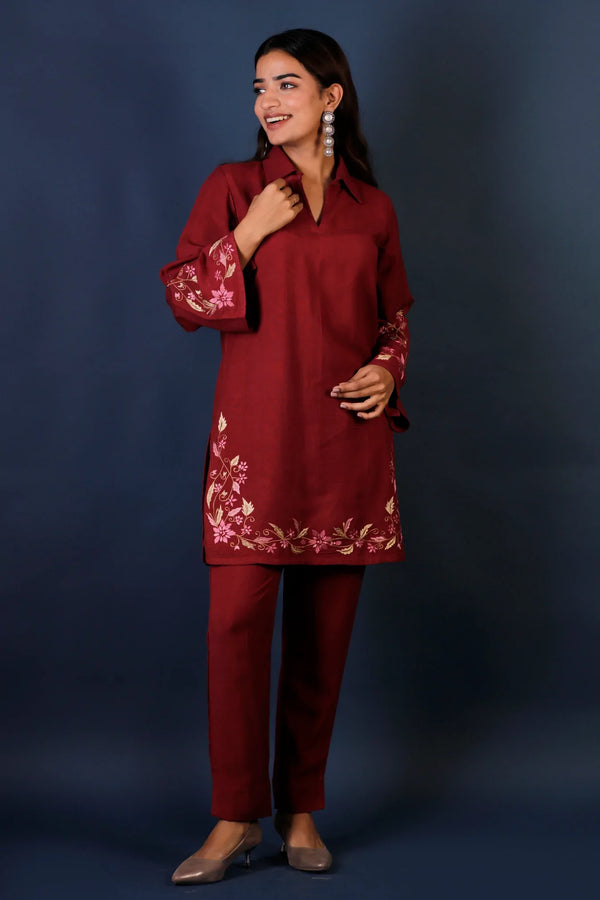 Rayon Embroidered Co-Ord Set