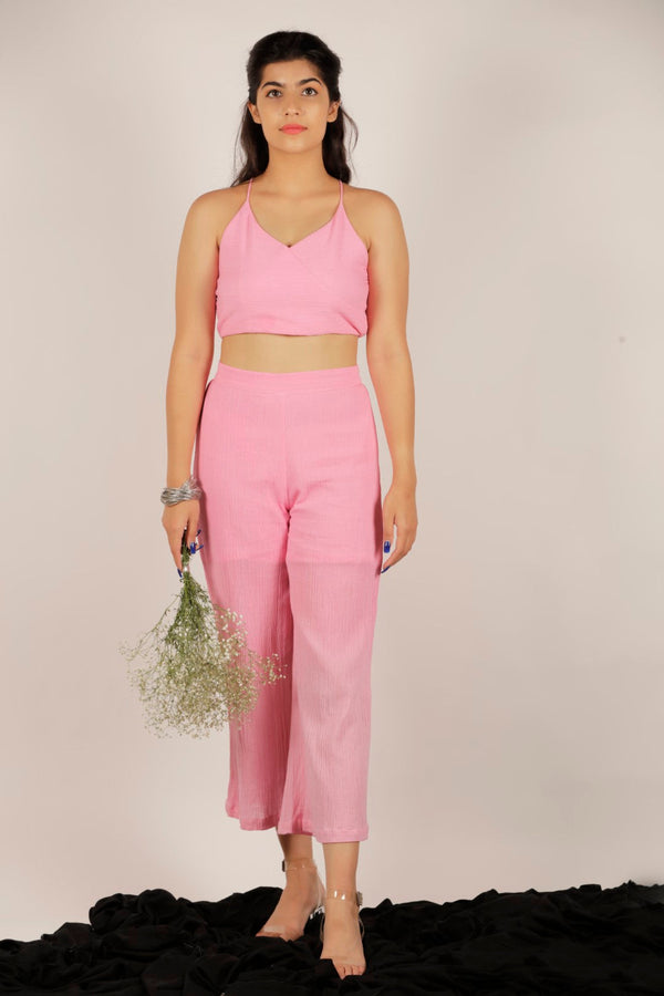 Cotton Crepe Ombre Co-Ord Set - Pink