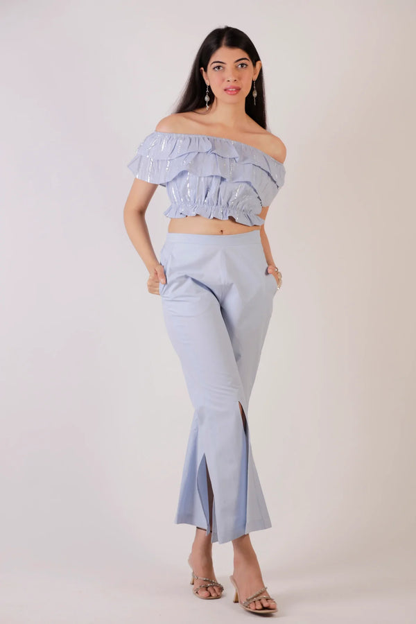 Poplin Slit Pants