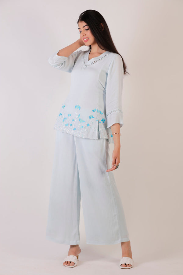 Rayon Crepe Embroidered Co-Ord Set